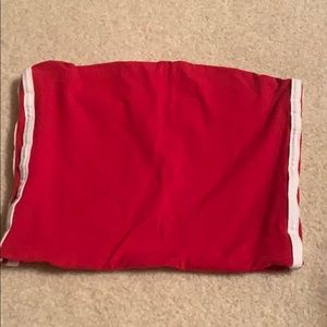 Red with white stripes tube top